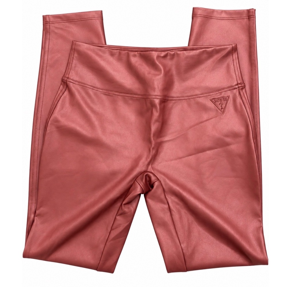 Guess Faux Leather Leggings Women M Burgundy Excellent High Rise Skinny Q3RB01